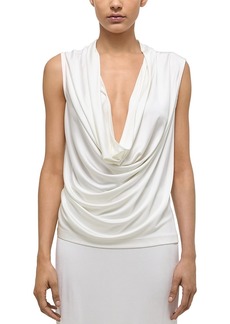 Helmut Lang Plunge Cowl Neck Sleeveless Top