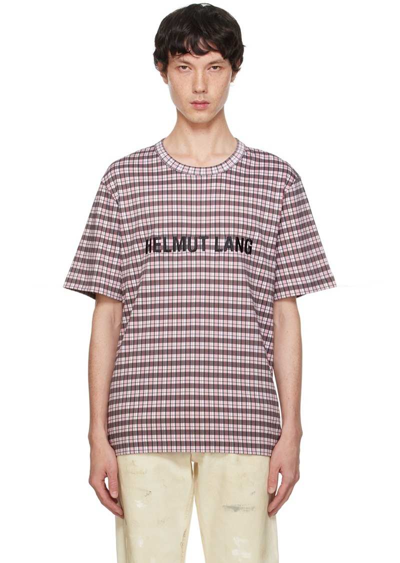 Helmut Lang Red & White Printed-Logo T-Shirt