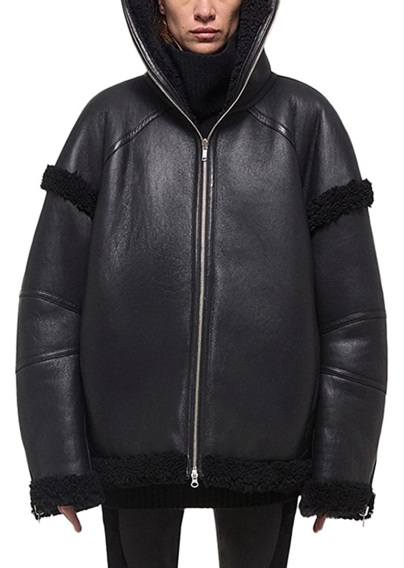 Helmut Lang Reversible Hooded Leather Coat