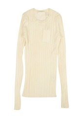 Helmut Lang Ribbed Crewneck Wool Sweater - Ivory
