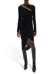 Helmut Lang Scala Long Sleeve Cutout Dress in Basalt Black at Nordstrom