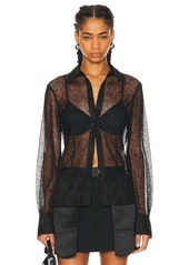 Helmut Lang Seamed Web Lace Shirt