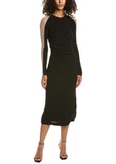 Helmut Lang Sheer Shoulder Midi Dress