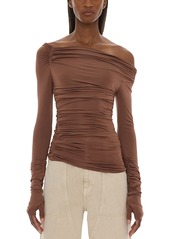 Helmut Lang Shirred One Shoulder Top