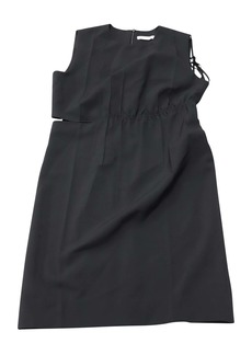 Helmut Lang Slash Waist Shift Dress in Black Polyester