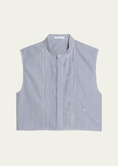Helmut Lang Sleeveless Pinstripe Tuxedo Shirt