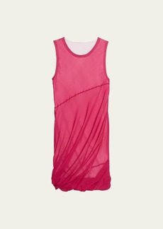 Helmut Lang Sleeveless Silk Bubble Mini Dress