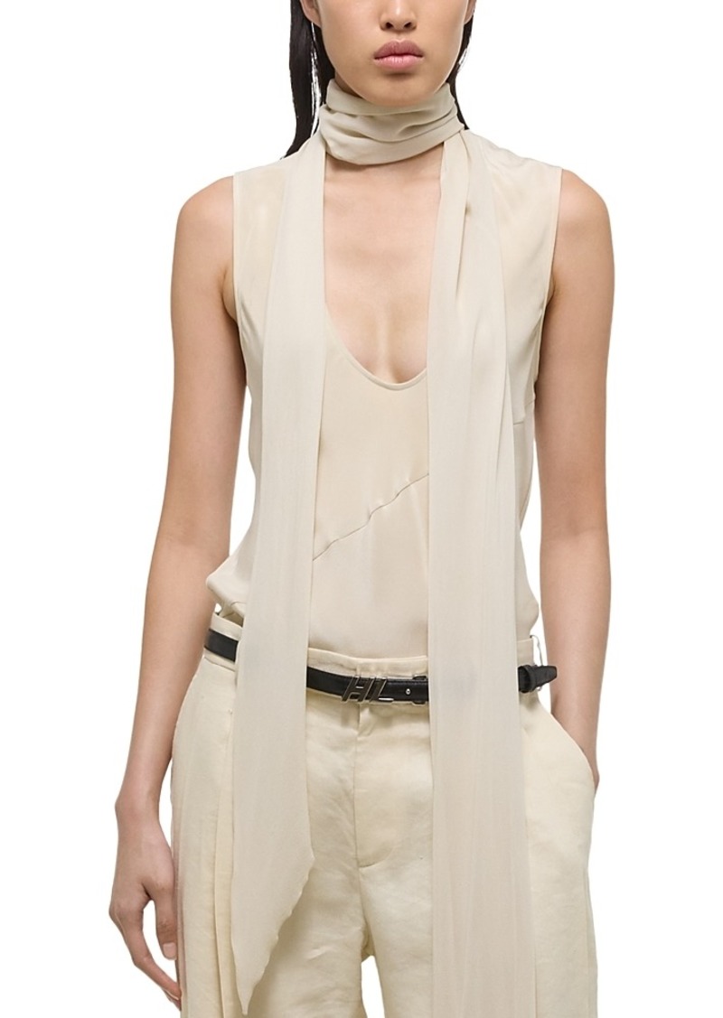 Helmut Lang Sleeveless Silk Scarf Top