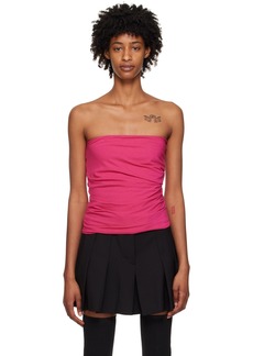 Helmut Lang SSENSE Exclusive Pink Ruched Tube Top