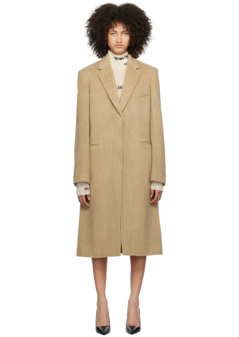 Helmut Lang Tan Notched Lapel Coat