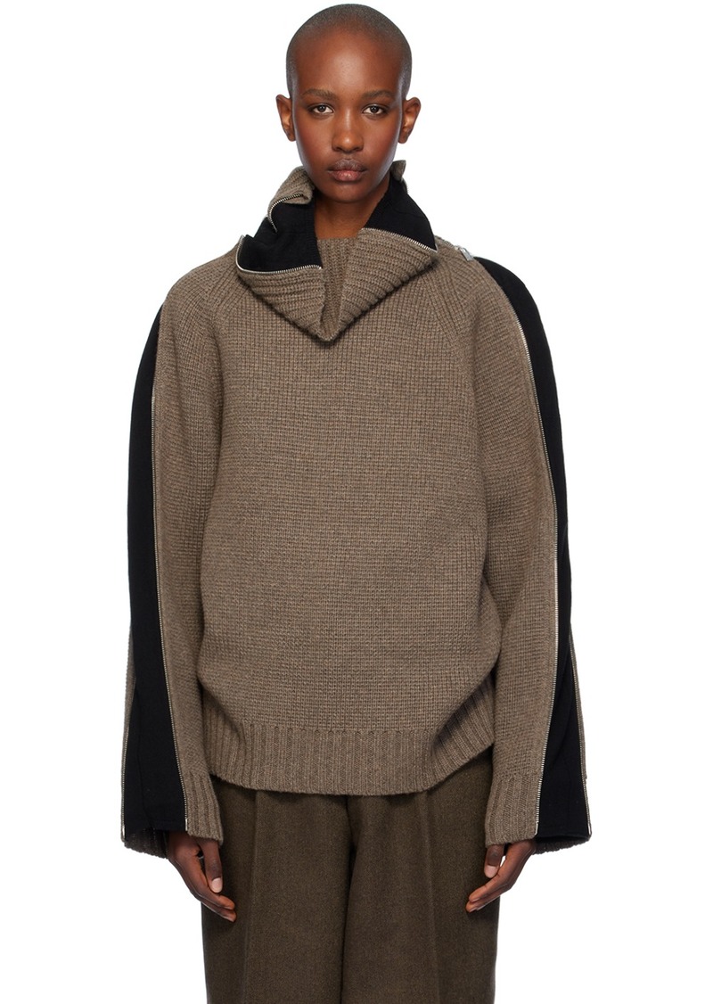 Helmut Lang Taupe Suitcase Turtleneck