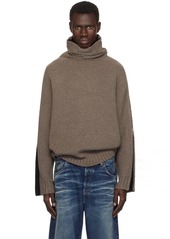 Helmut Lang Taupe Suitcase Turtleneck