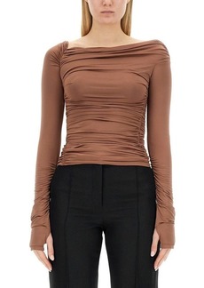 HELMUT LANG TOP WITH RUFFLES