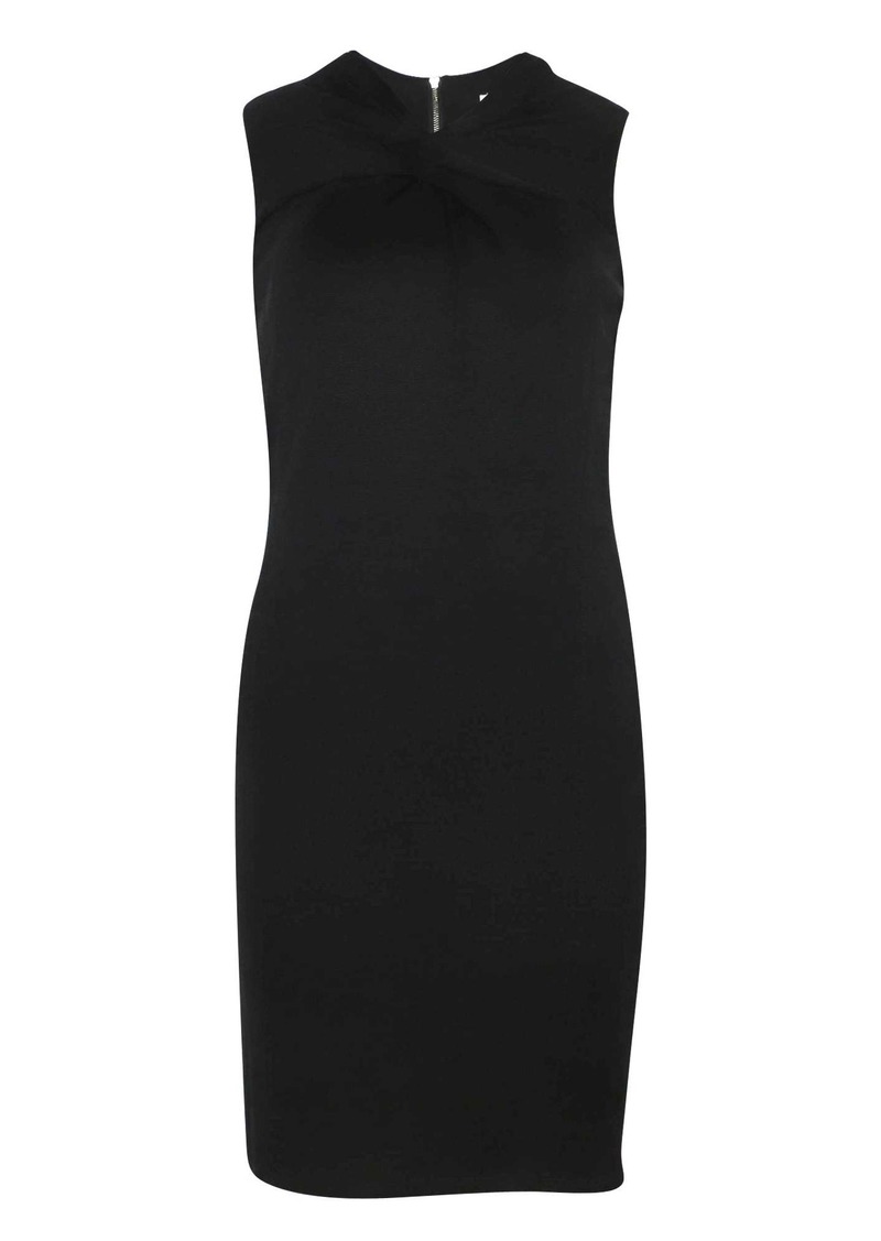 Helmut Lang V-Neck Mini Dress in Black Viscose