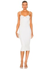 Helmut Lang Warped Eyelet Bra Midi Dress