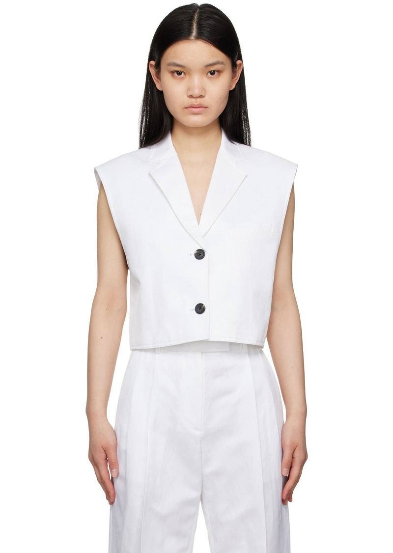 Helmut Lang White Cropped Vest