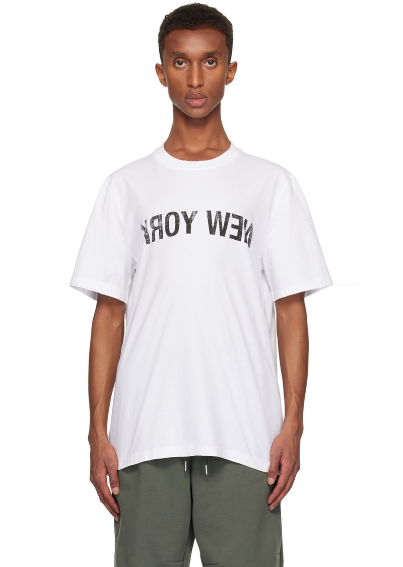 Helmut Lang White 'New York' Seatbelt T-shirt