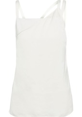 Helmut Lang Woman Asymmetric Layered Sateen Camisole Ivory