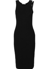 Helmut Lang Woman Strap-detailed Ribbed-knit Dress Black