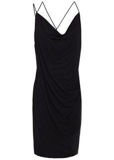 Helmut Lang Woman Draped Jersey Mini Dress Black