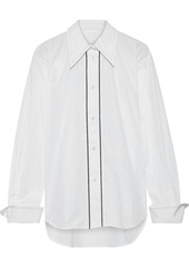 Helmut Lang Woman Embroidered Cotton-poplin Shirt White