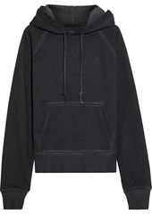 Helmut Lang Woman Faded French Cotton-terry Hoodie Charcoal