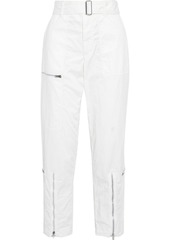 Helmut Lang Woman Flight Zip-detailed Cotton-blend Twill Tapered Pants White