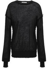 Helmut Lang Woman Frayed Cashmere Sweater Black