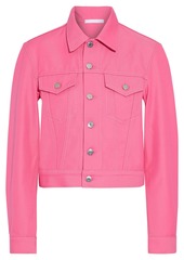 Helmut Lang Woman Masc Trucker Cropped Denim Jacket Bright Pink