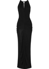 Helmut Lang Woman Open-back Cady-paneled Stretch-knit Maxi Dress Black