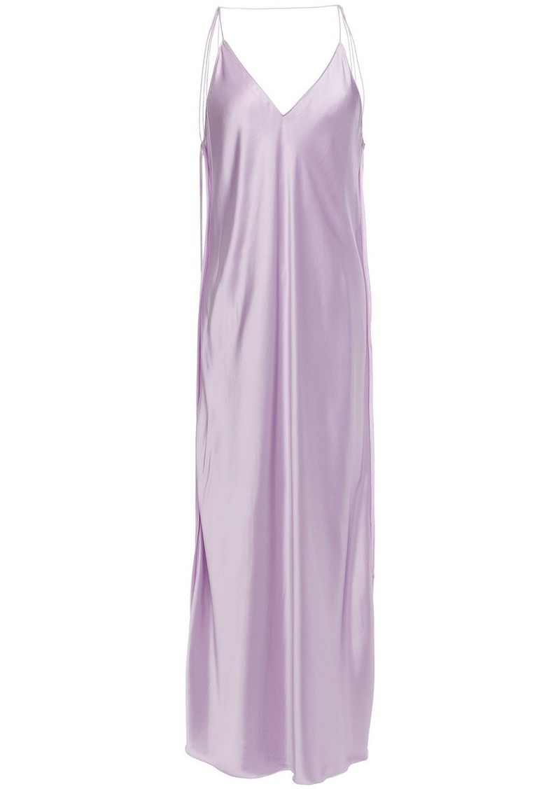 Helmut Lang Woman Open-back Satin Midi Slip Dress Lilac