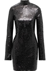 Helmut Lang - Open-back sequined tulle mini dress - Black - US 2
