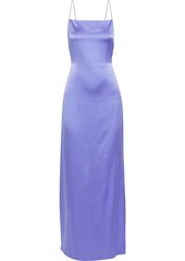 Helmut Lang Woman Tie-back Stretch-silk Satin Maxi Dress Lavender