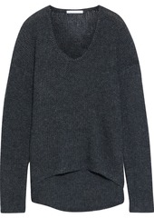 Helmut Lang Woman Open-knit Merino Wool And Alpaca-blend Sweater Anthracite