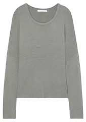 Helmut Lang - Paneled ribbed-knit sweater - Gray - M