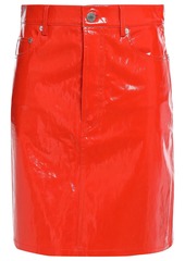 Helmut Lang Woman Patent-leather Mini Skirt Tomato Red
