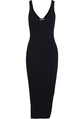Helmut Lang Woman Ribbed Cotton-blend Dress Black