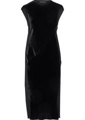 Helmut Lang - Satin-paneled velvet dress - Black - US 0
