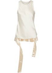 Helmut Lang Woman Satin-trimmed Charmeuse Top Ivory