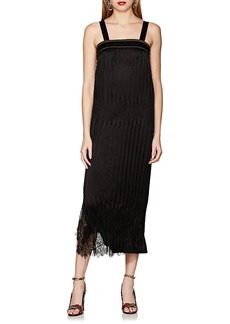 Helmut Lang Women's Lace-Trimmed Crinkle-Pleated Dress 