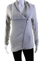 Helmut Lang Womens Long Sleeve Front Zip Mock Neck Light Jacket Gray