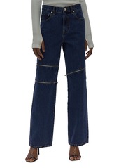 Helmut Lang Zip High Rise Straight Jeans in Indigo