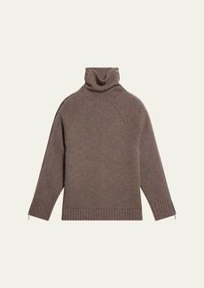 Helmut Lang Zipped Wool-Cashmere Turtleneck Sweater