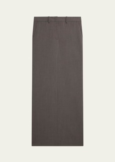 Helmut Lang Zipped Wool Maxi Skirt