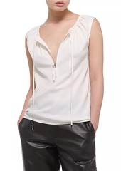 Helmut Lang Jersey Sleeveless Quarter-Zip Top