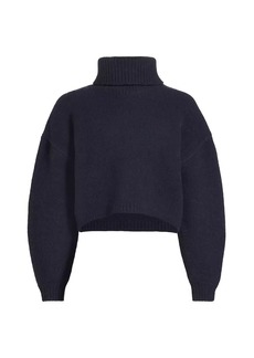 Helmut Lang Kath Cropped Merino Turtleneck Sweater