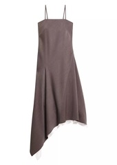 Helmut Lang Layered Wool Scarf-Hem Dress