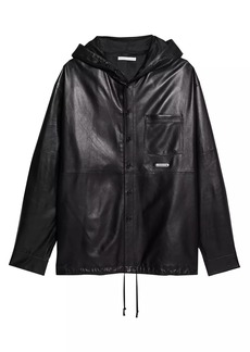 Helmut Lang Leather Hooded Shirt
