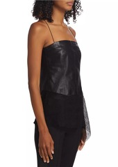 Helmut Lang Leather Lace Draped Top