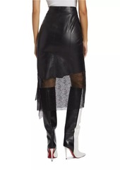 Helmut Lang Leather Lace Midi-Skirt